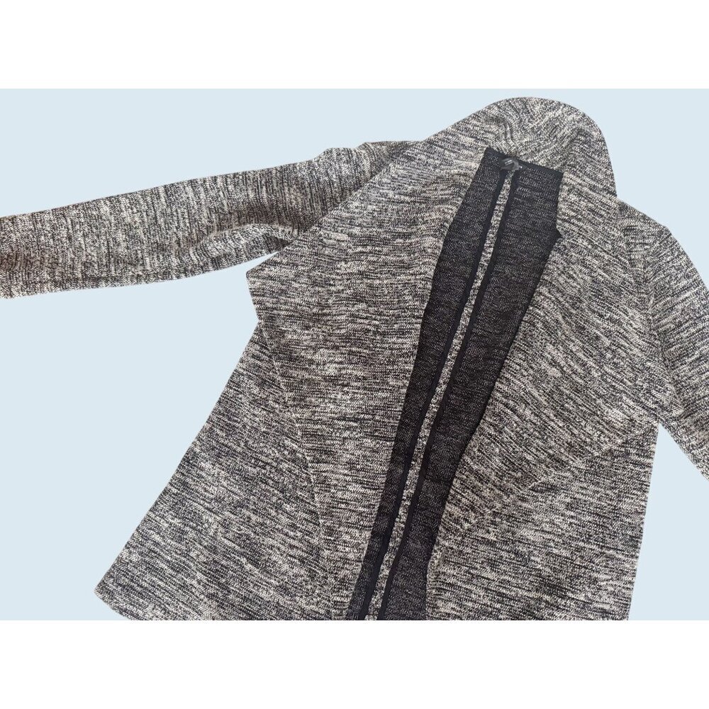 CLUB MONACO Black & White Marled Open Front Cardigan Sweater Sz S
